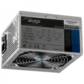Akyga AK-B1-600 600 W 20+4 pin ATX ATX Szürke