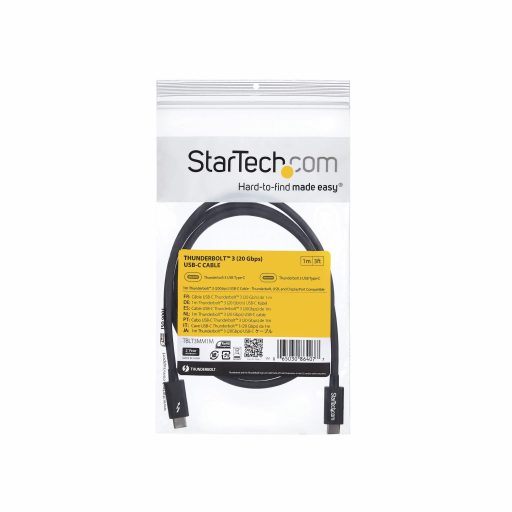 StarTech.com TBLT3MM1M Thunderbolt kábel 1 M 20 Gbit/s Fekete