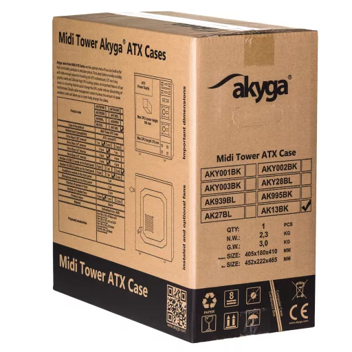 Akyga AK13BK Micro Tower Fekete