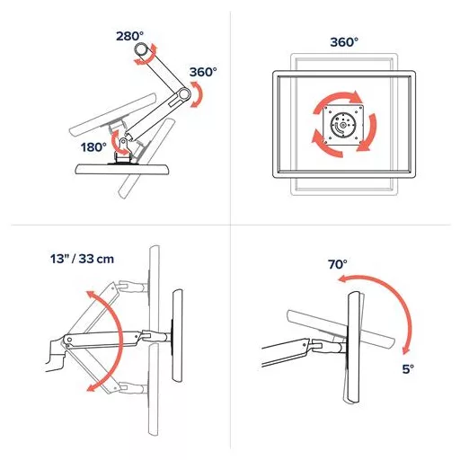 Ergotron LX Series 45-245-026 asztali TV konzol 68,6 cm (27") Ezüst