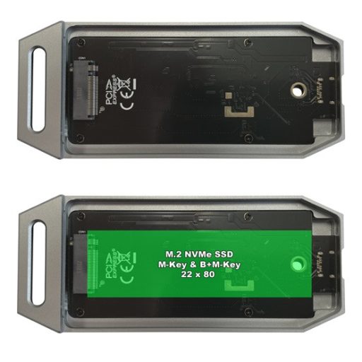 LC-Power LC-M2-C-USB4 tárolóegység burkolat Külső SSD ház Ezüst M.2