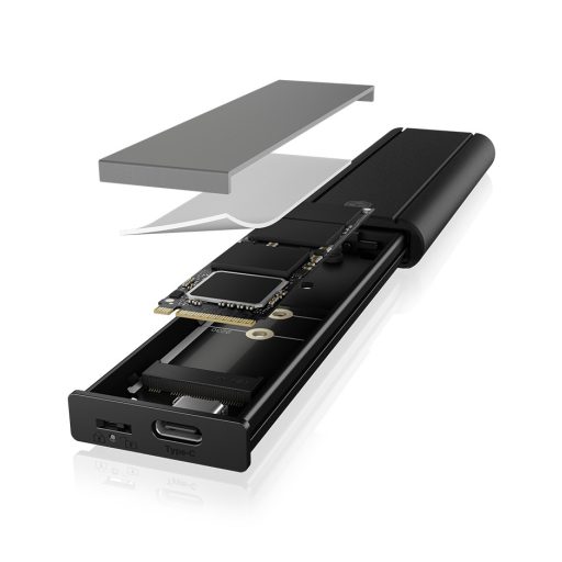 ICY BOX IB-1807MT-C31 Külső SSD ház Fekete M.2
