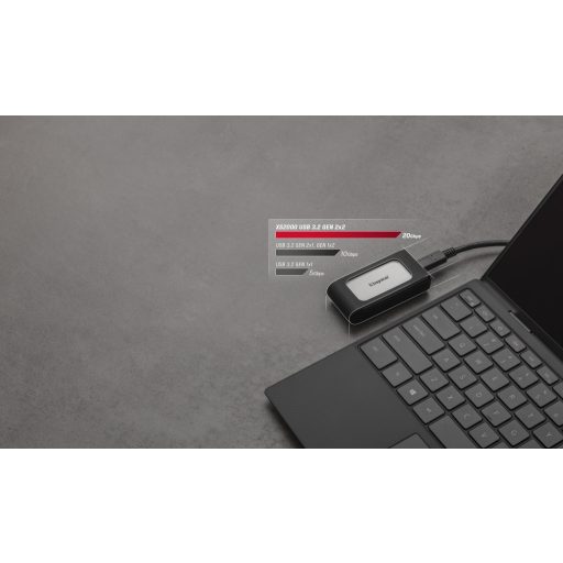 Kingston Technology XS2000 500 GB USB C-típus 3.2 Gen 2 (3.1 Gen 2) Fekete, Ezüst