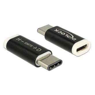   DeLOCK 65678 csatlakozó átlakító USB 2.0-C USB 2.0 Micro-B Fekete, Fehér