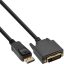 InLine 17113 video átalakító kábel 3 M DisplayPort DVI-D Fekete
