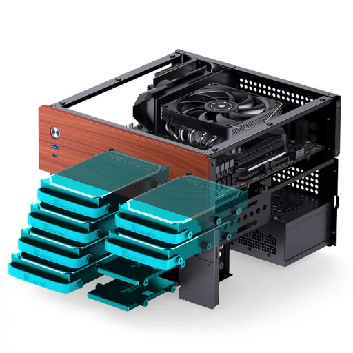 Jonsbo N4 Black Micro Tower Fekete