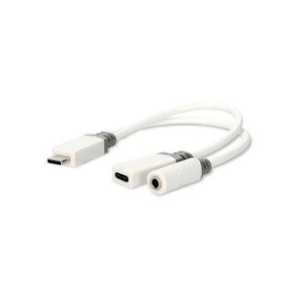   Nedis CCBW64922WT01 video átalakító kábel 0,1 M USB C-típus USB Type-C + 3.5mm Fehér