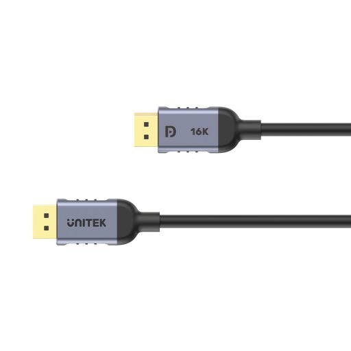 UNITEK C1626GY01-2M DisplayPort 2.1 Black Fekete, Szürke