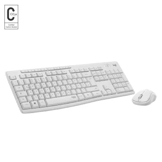   Logitech 920-009824 billentyűzet Egér mellékelve Irodai Vezeték nélküli RF QWERTY Nemzetközi amerikai Fehér