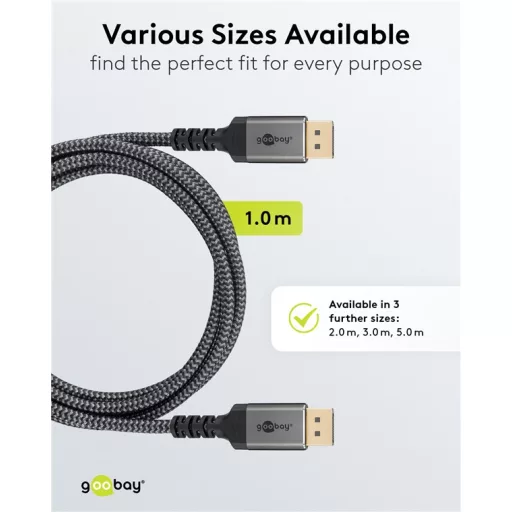 Goobay 75686 DisplayPort kábel 3 M Fekete