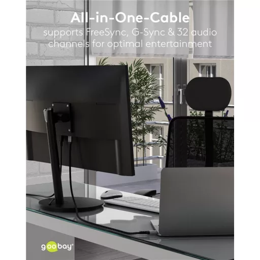 Goobay 75686 DisplayPort kábel 3 M Fekete