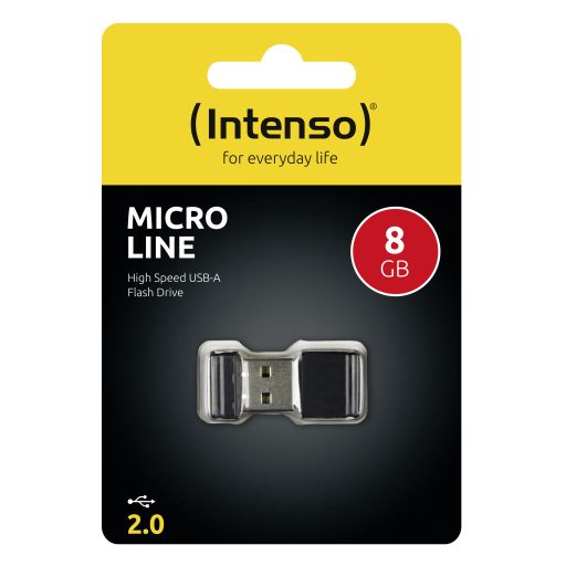 Intenso Micro Line USB flash meghajtó 8 GB USB A típus 2.0 Fekete