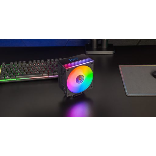 Mars Gaming MCPU-LCD Processzor Hűtő 12 cm Fekete 1 db