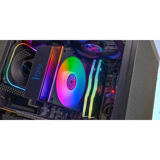 Mars Gaming MCPU-LCD Processzor Hűtő 12 cm Fekete 1 db