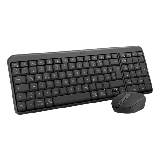 Logitech MK250 Compact Bluetooth Wireless Combo billentyűzet Egér mellékelve Univerzális RF vezeték nélküli + Bluetooth QWERTZ Német Grafit