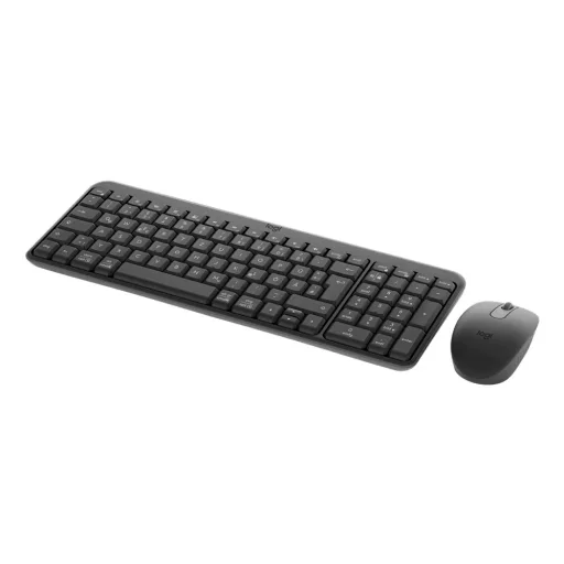 Logitech MK250 Compact Bluetooth Wireless Combo billentyűzet Egér mellékelve Univerzális RF vezeték nélküli + Bluetooth QWERTZ Német Grafit