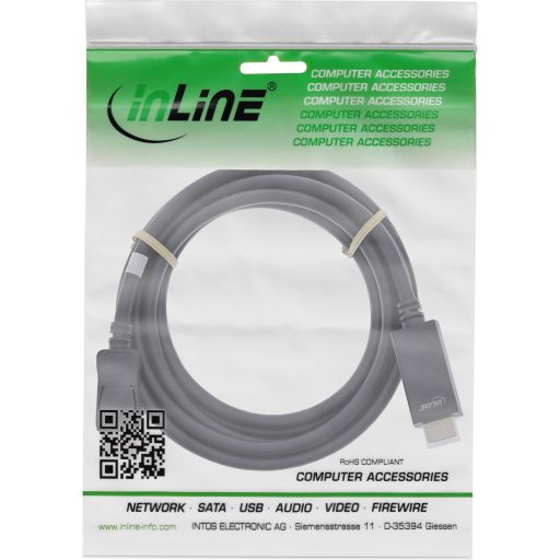 InLine 17185I video átalakító kábel 5 M DisplayPort HDMI A-típus (Standard) Fekete