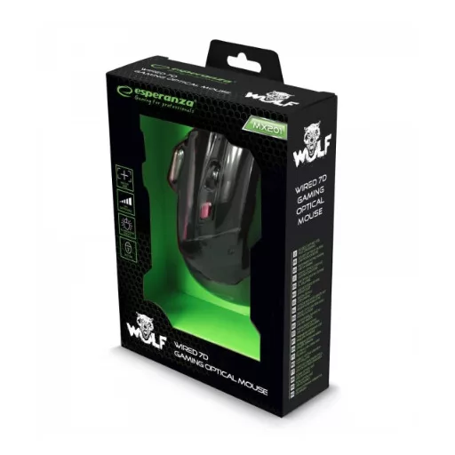 Esperanza EGM201R egér Játék Jobbkezes USB A típus Optikai 2400 DPI