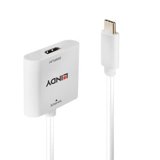   Lindy 43339 video átalakító kábel 0,1 M USB C-típus HDMI Fehér