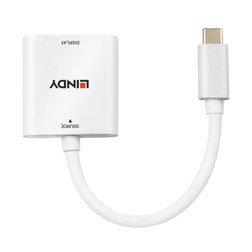 Lindy 43339 video átalakító kábel 0,1 M USB C-típus HDMI Fehér