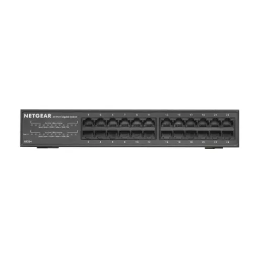NETGEAR GS324 Beállítást nem igénylő (unmanaged) Gigabit Ethernet (10/100/1000) Fekete