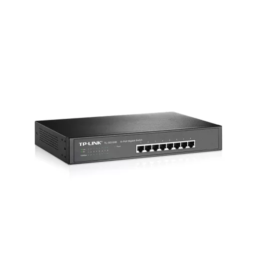 TP-Link TL-SG1008 Beállítást nem igénylő (unmanaged) Gigabit Ethernet (10/100/1000) 1U Fekete