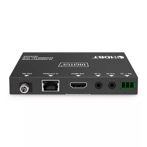 Digitus DS-55520 audió/videó jeltovábbító AV adó- és vevőegység Fekete
