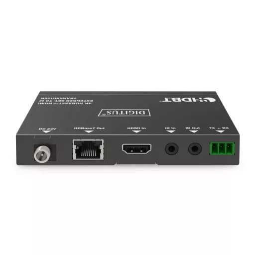 Digitus DS-55520 audió/videó jeltovábbító AV adó- és vevőegység Fekete