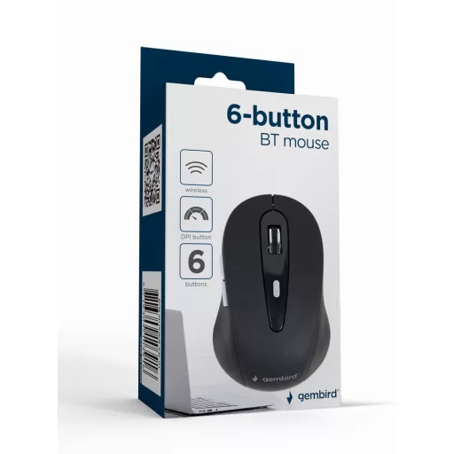 Gembird MUSWB-6B-01 egér Irodai Jobbkezes Bluetooth Optikai 1600 DPI