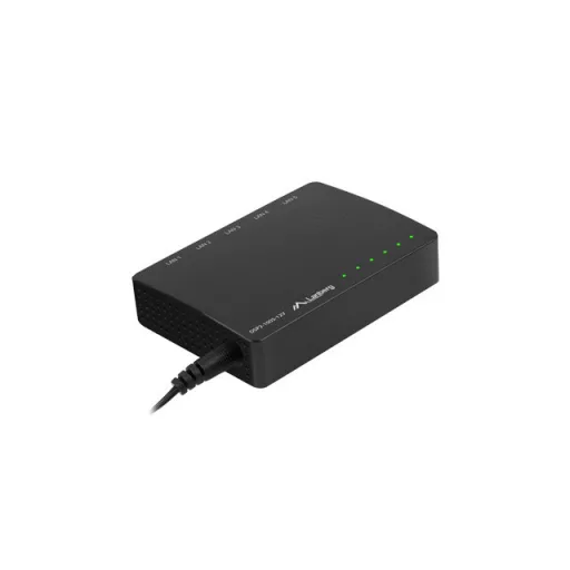 Lanberg DSP2-1005-12V hálózati kapcsoló Beállítást nem igénylő (unmanaged) Gigabit Ethernet (10/100/1000) Fekete