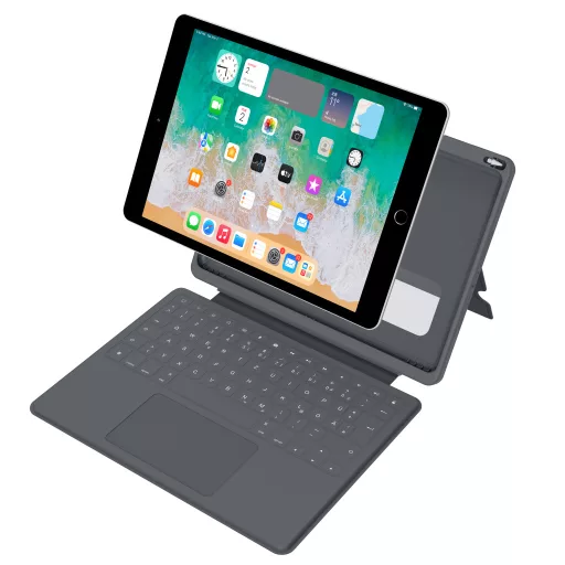 DEQSTER 90-2000012 billentyűzet mobil eszközhöz QWERTZ Német Smart Connector Szürke