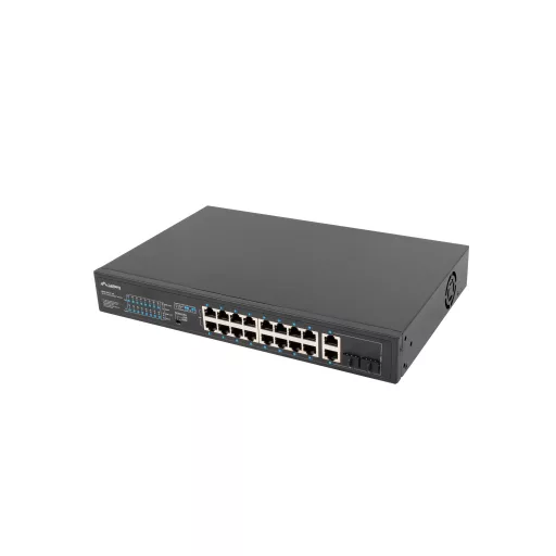 Lanberg RSFE-16P-2C-150 hálózati kapcsoló Beállítást nem igénylő (unmanaged) Gigabit Ethernet (10/100/1000) Ethernet-áramellátás (PoE) támogatása 1U Fekete