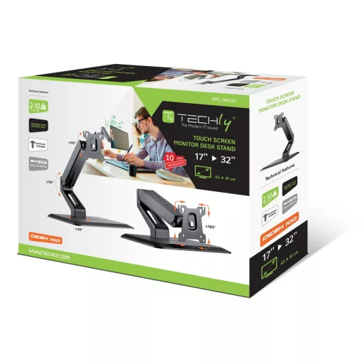 Techly ICA-LCD 35TS asztali TV konzol 81,3 cm (32") Fekete