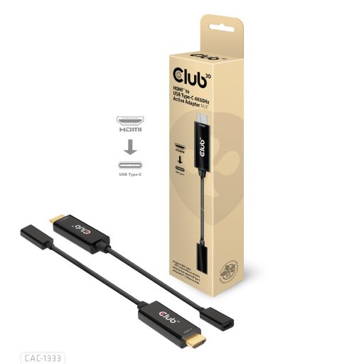 CLUB3D CAC-1333 video átalakító kábel 0,22 M HDMI A-típus (Standard) USB C-típus Fekete