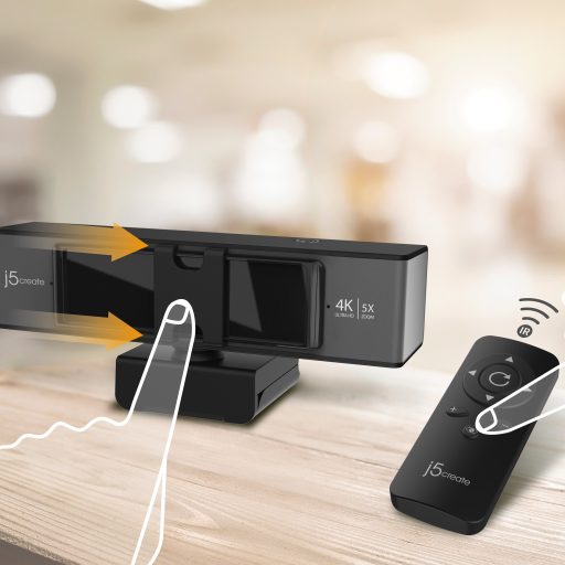 j5create JVCU435 webkamera 8,29 MP 3840 x 2160 pixelek USB Fekete, Szürke