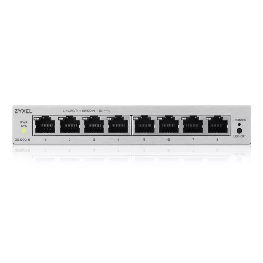 Zyxel GS1200-8V3 Vezérelt L2 Gigabit Ethernet (10/100/1000) Asztali Szürke