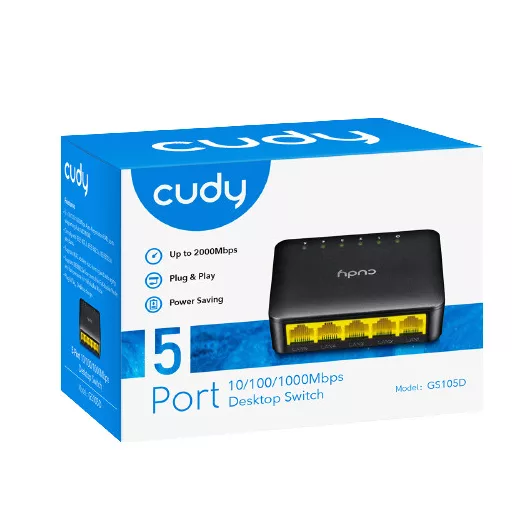 Cudy GS105D hálózati kapcsoló Gigabit Ethernet (10/100/1000) Fekete