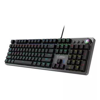   MSI FORGE GK310 RED DE billentyűzet Játék USB QWERTY Német Fekete