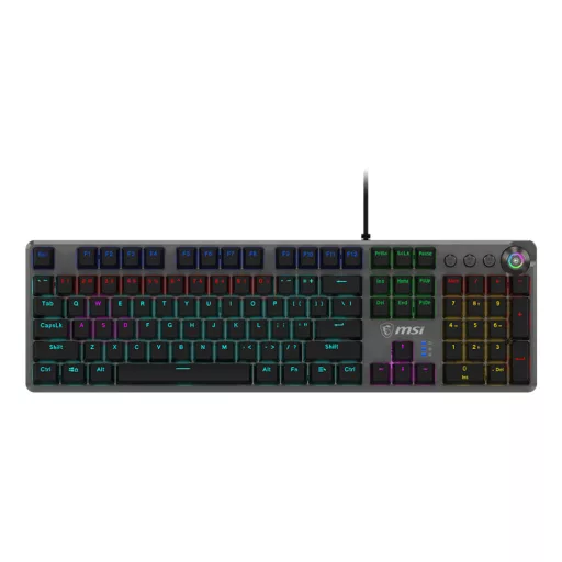 MSI FORGE GK310 RED DE billentyűzet Játék USB QWERTY Német Fekete