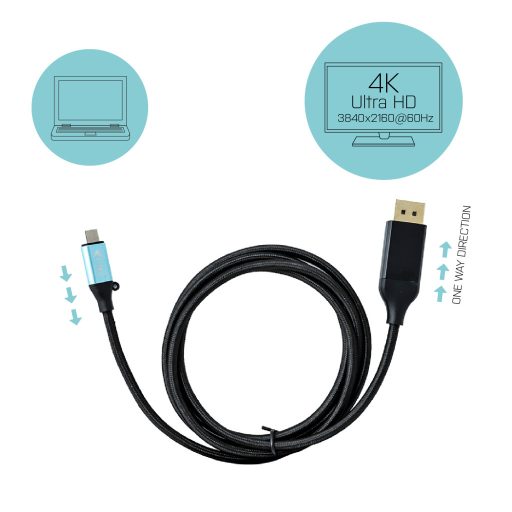 i-tec C31CBLDP60HZ video átalakító kábel 1,5 M USB C-típus DisplayPort Fekete