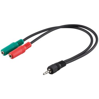   Goobay 50467 audio kábel 0,3 M 3.5mm 2 x 3.5mm Fekete, Zöld, Vörös