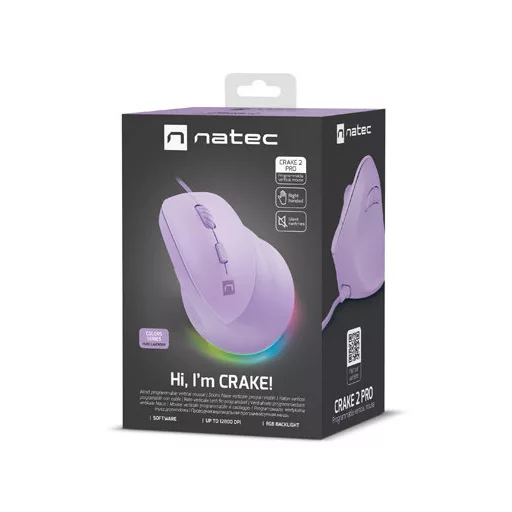 NATEC Crake 2 Pro egér Univerzális Jobbkezes USB A típus Optikai 12800 DPI