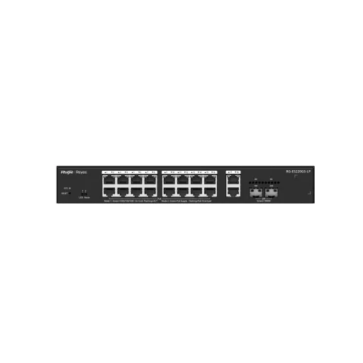 Ruijie Networks RG-ES220GS-LP hálózati kapcsoló Vezérelt L2 Gigabit Ethernet (10/100/1000) Ethernet-áramellátás (PoE) támogatása Asztali Fekete