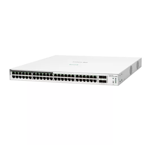 HPE Aruba Networking Networking Instant On Switch 48p Gigabit CL4 PoE 4p SFP 370W 1830 Vezérelt L2 Gigabit Ethernet (10/100/1000) Ethernet-áramellátás (PoE) támogatása 1U