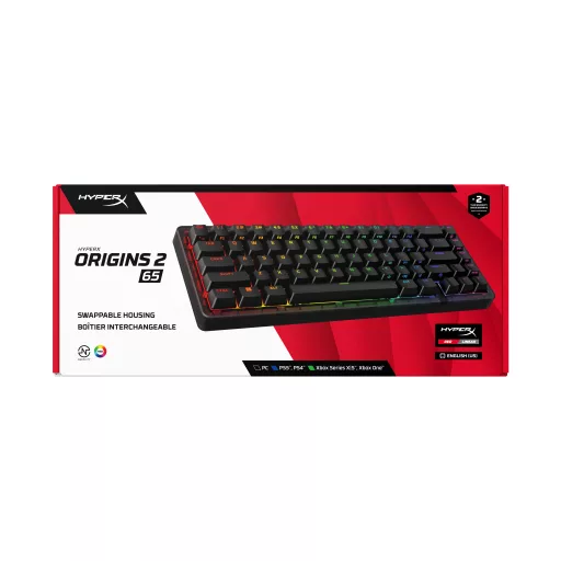 HyperX Origins 2 65 billentyűzet Játék USB Fekete