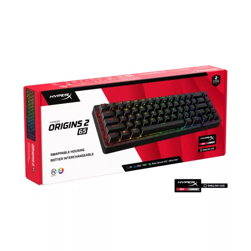 HyperX Origins 2 65 billentyűzet Játék USB Fekete