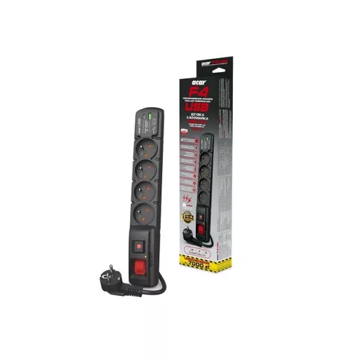SURGE PROTECTOR ACAR F4 USB A+C 5M 4X FRENCH PD