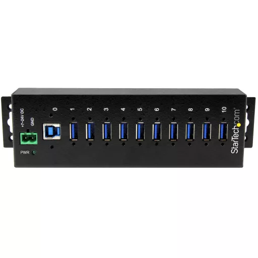 StarTech.com ST1030USBM hálózati csatlakozó USB 3.2 Gen 1 (3.1 Gen 1) Type-B 5000 Mbit/s Fekete