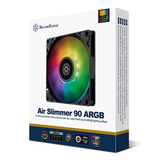 Silverstone Air Slimmer 90 ARGB Processzor Ventilátor 9,2 cm Fekete 1 db