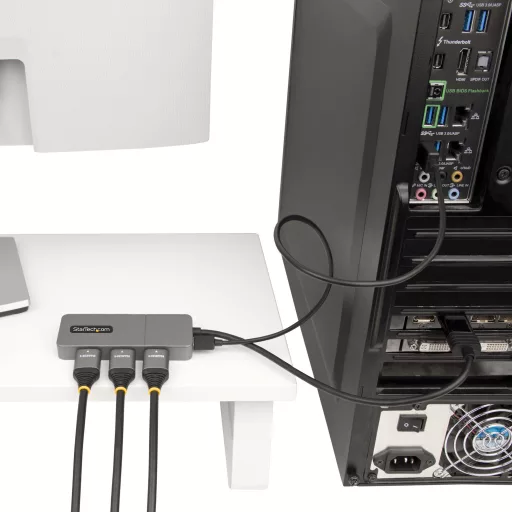 StarTech.com MST14DP123HD video átalakító kábel 0,3 M DisplayPort 3 x HDMI Szürke